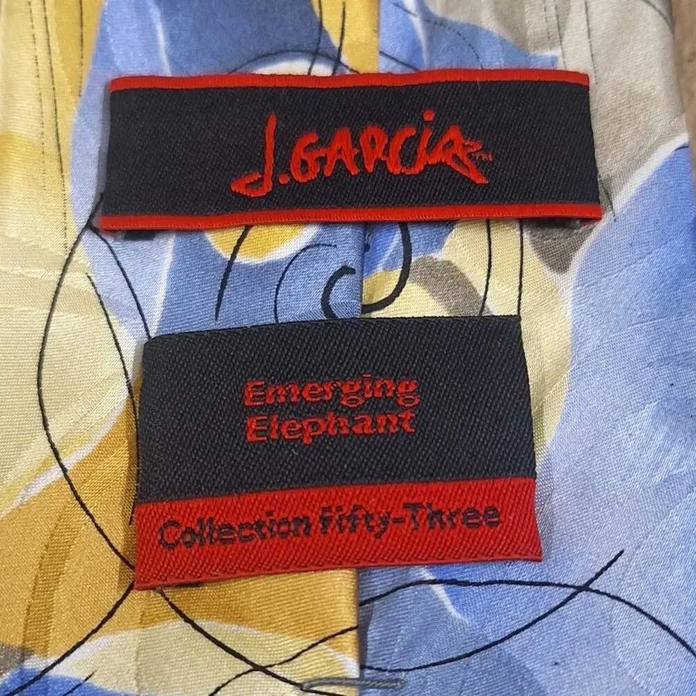 J. Garcia 100 % Silk Emerging Elephant Collection 53 Swirl Tie #1037